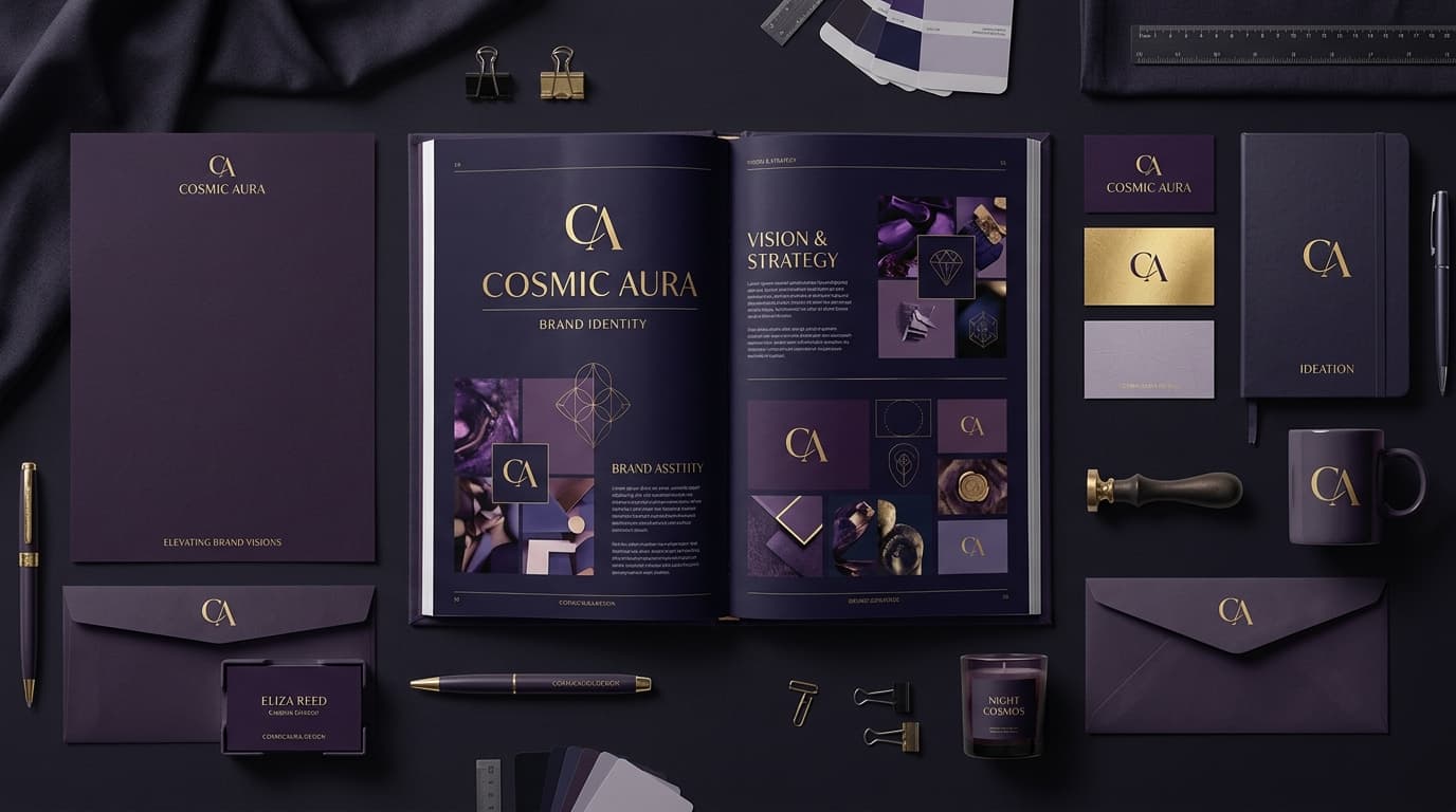 Editorial brand identity, stationery and visual design system